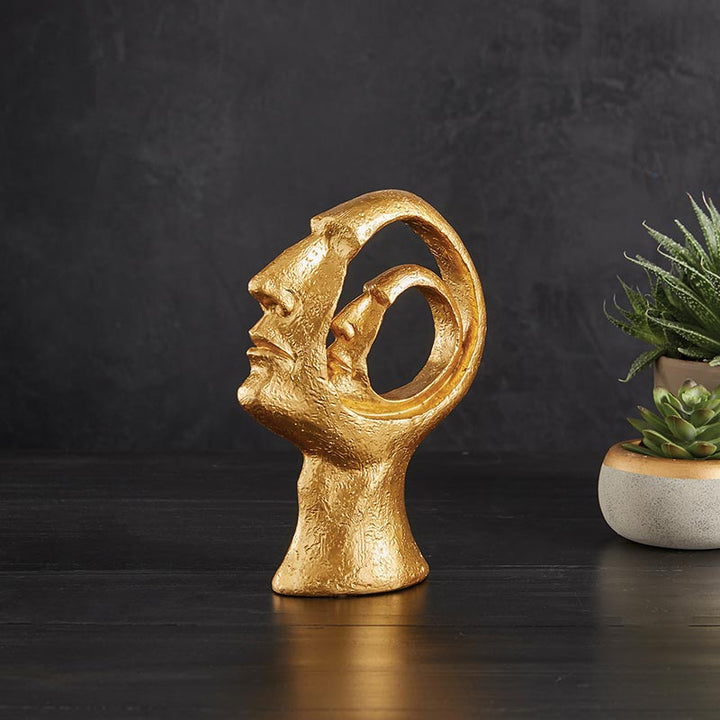 2 Face Gold Statue