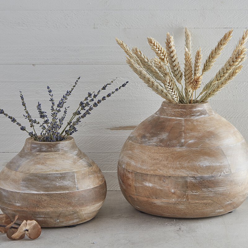 Wooden Vase Flower - SML