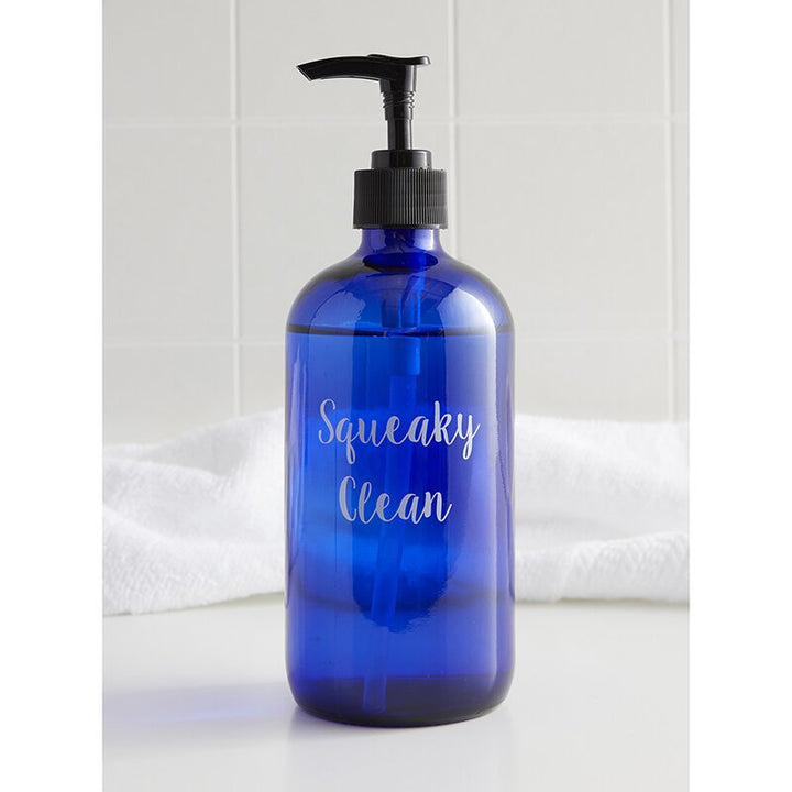 Soap Bottle - Squeaky Clean - Cobalt Blue
