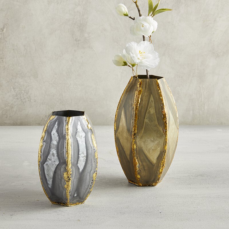 Gold Galvanized Planter  - MED