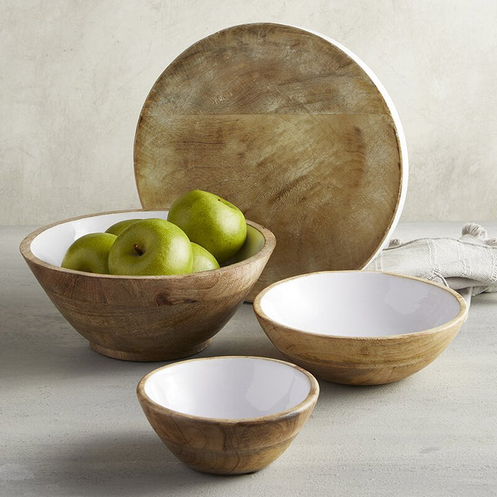 Wooden Tray with Enamel