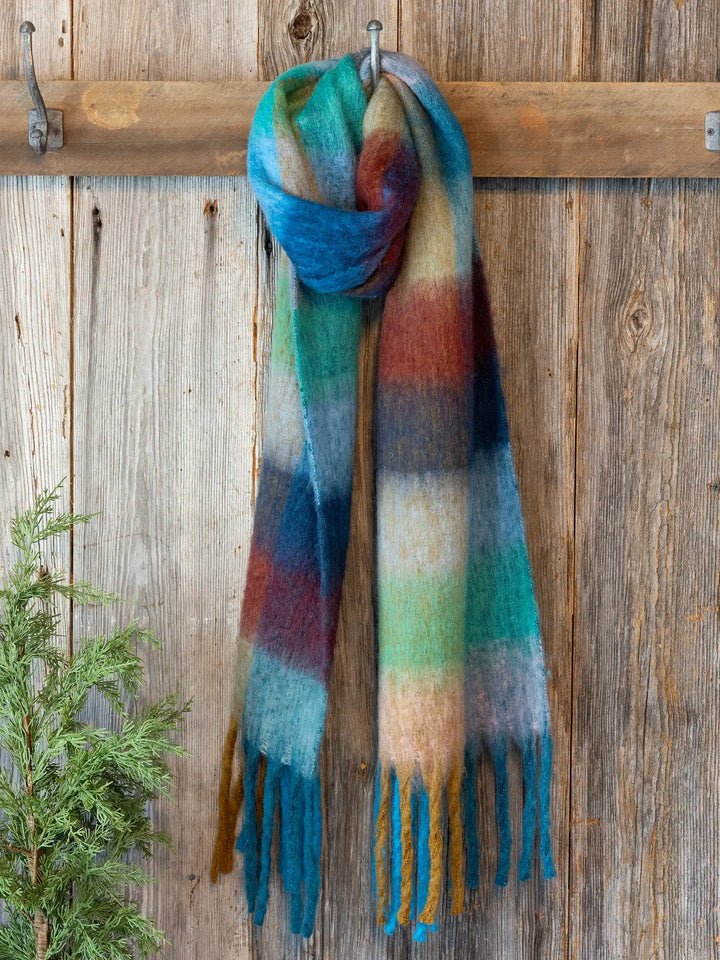 Cuddle Up Cozy Scarf - Blue/Cream Plaid