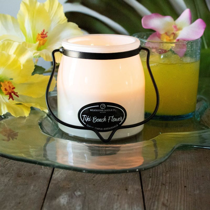 Butter Jar Candle Sml -  Tiki Beach Flower