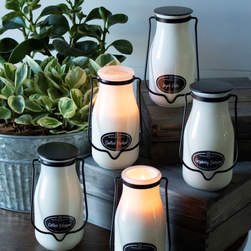 Milkbottle Candle Lge -  Tiki Beach Flower