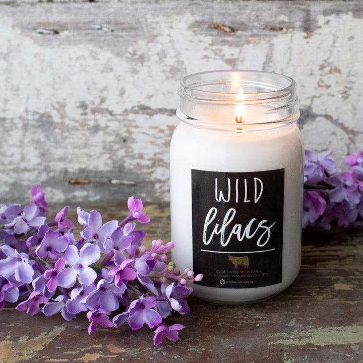 Farmhouse Mason Jar Candle - Wild Lilacs