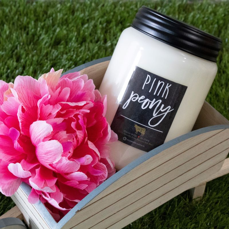 Farmhouse Jar Candle Lge -  Pink Peony