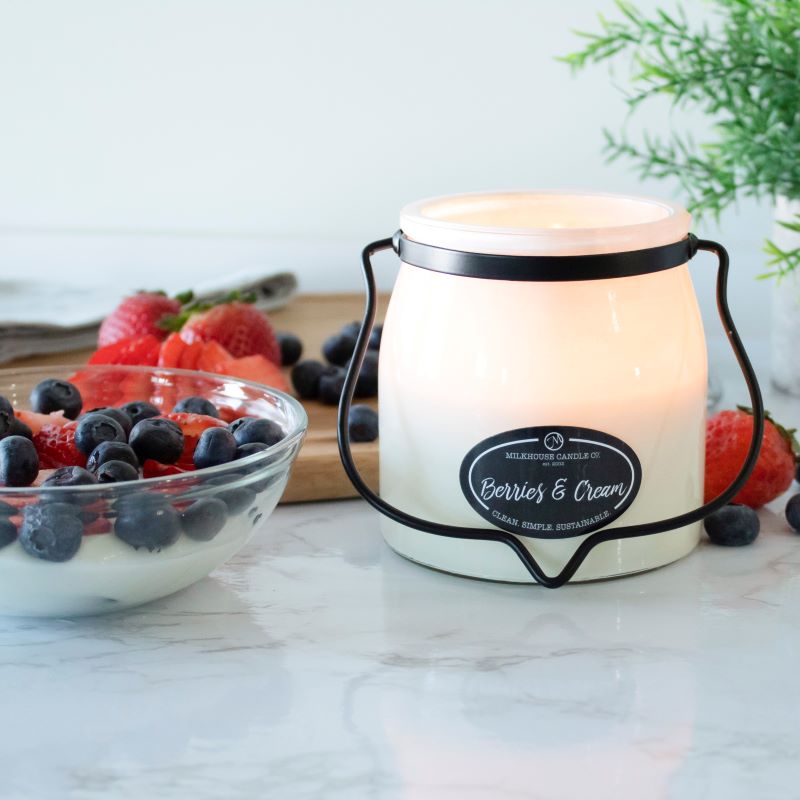 Butter Jar Candle Sml -  Berries & Cream
