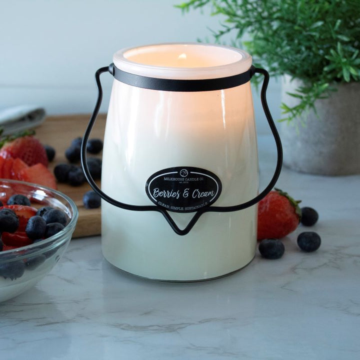 Butter Jar Candle Lge -:  Berries & Cream