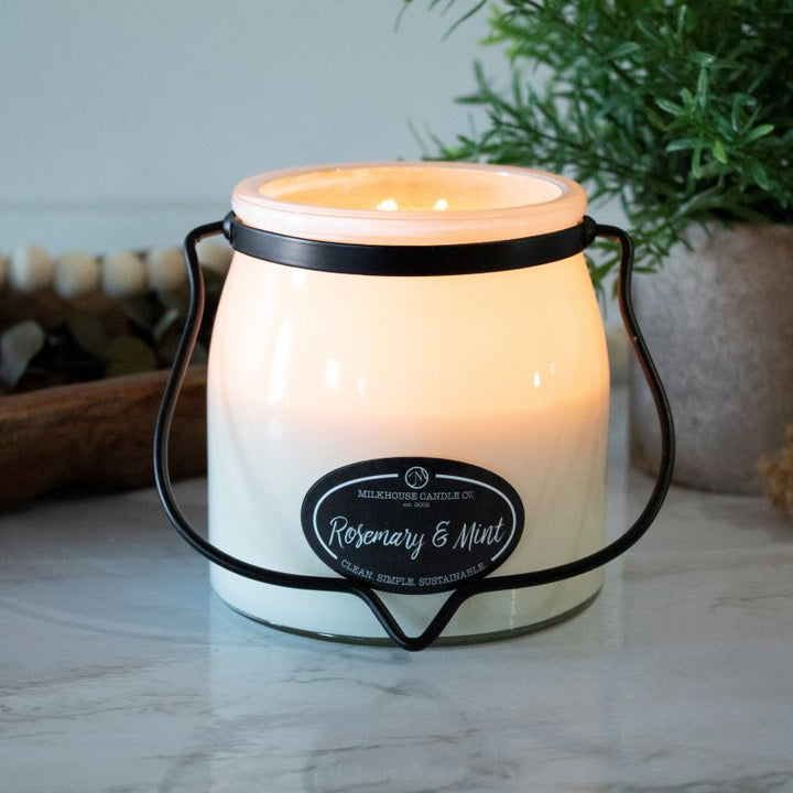 Butter Jar Candle Sml -  Rosemary & Mint