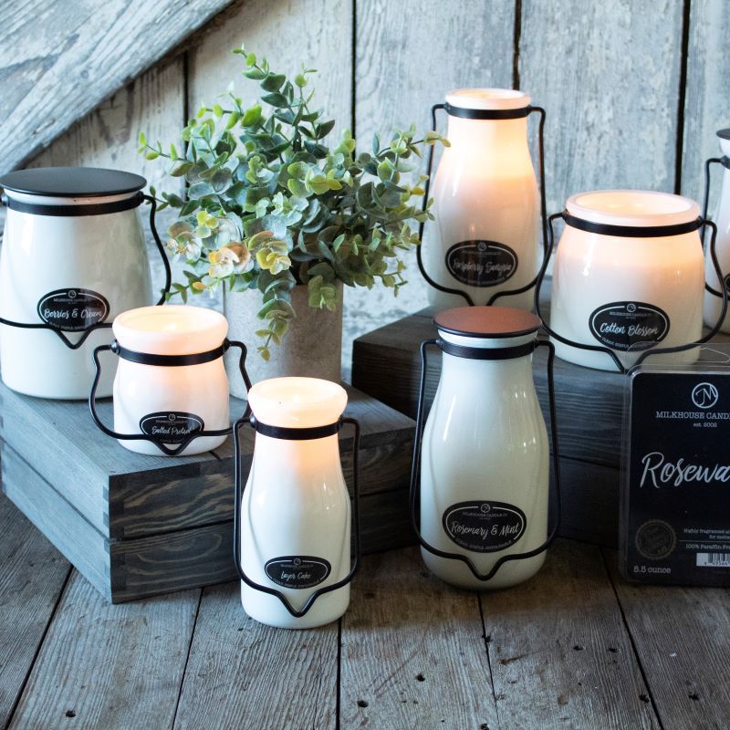Milkbottle Candle Sml -  Holly & Ivy
