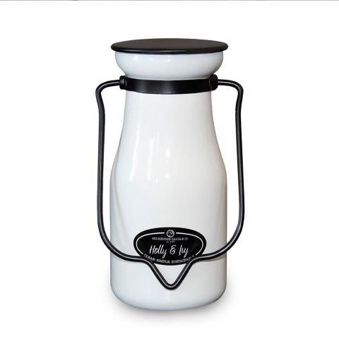 Milkbottle Candle Sml -  Holly & Ivy