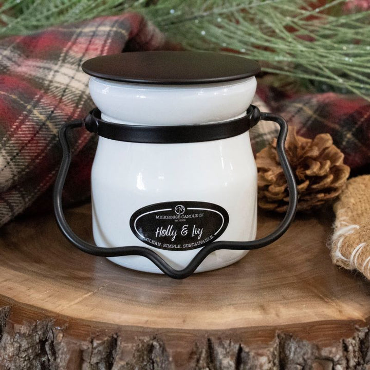 Cream Jar Candle -  Holly & Ivy