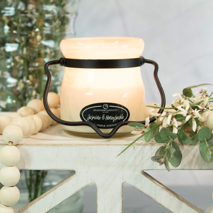 Cream Jar Candle -  Jasmine & Honeysuckle