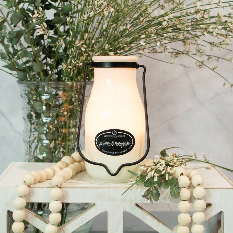 Milkbottle Candle Lge -  Jasmine & Honeysuckle