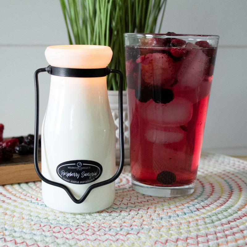 Milkbottle Candle Sml -  Raspberry Sangria