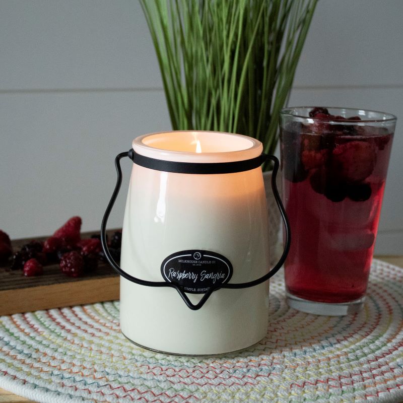 Butter Jar Candle Lge -:  Raspberry Sangria