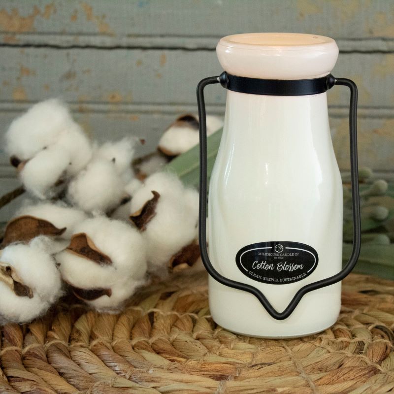 Milkbottle Candle Sml -  Cotton Blossom