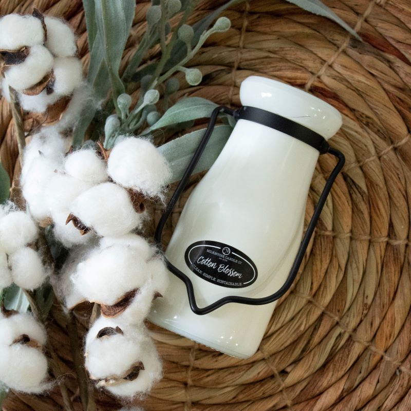 Milkbottle Candle Sml -  Cotton Blossom