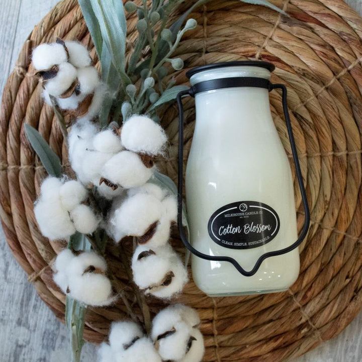 Milkbottle Candle Lge -  Cotton Blossom