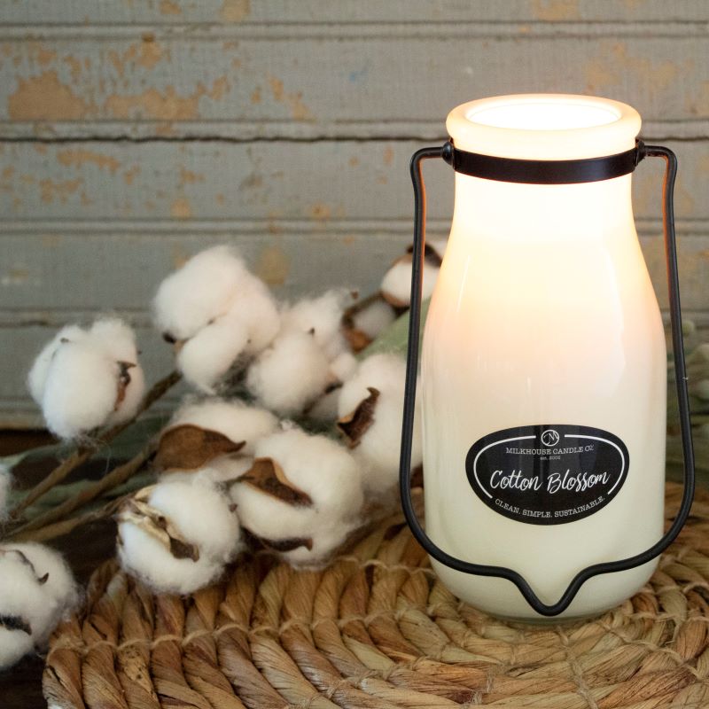 Milkbottle Candle Lge -  Cotton Blossom