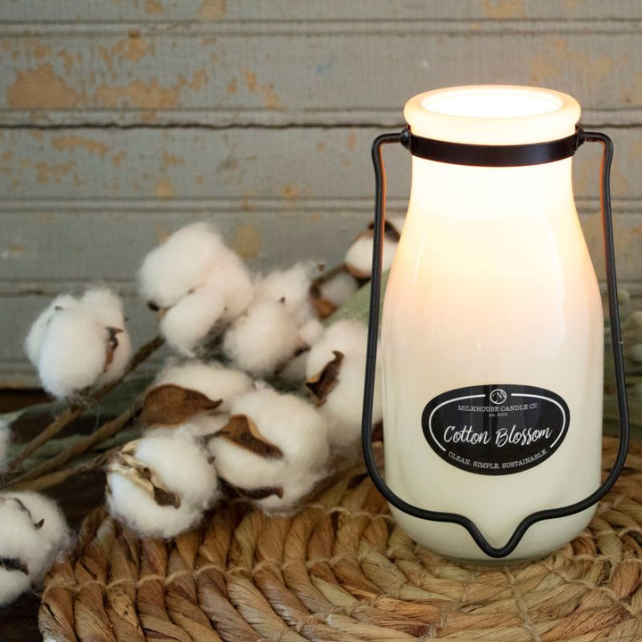 Milkbottle Candle Lge -  Cotton Blossom