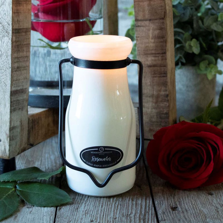 Milkbottle Candle Sml -  Rosewater
