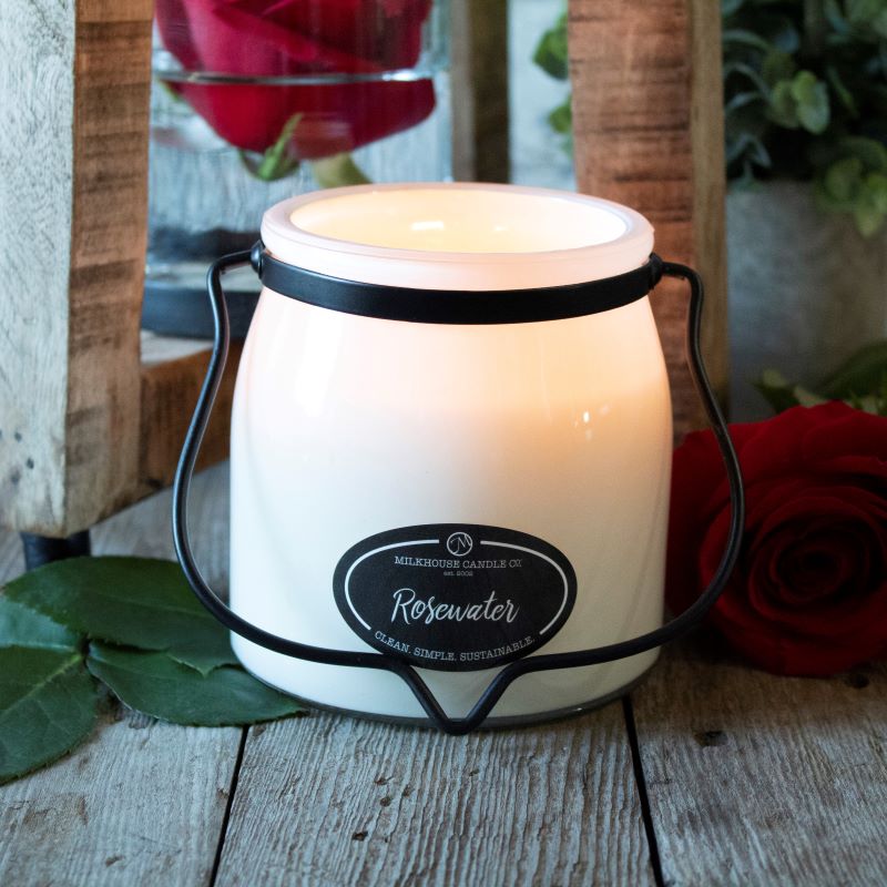 Butter Jar Candle Sml -  Rosewater