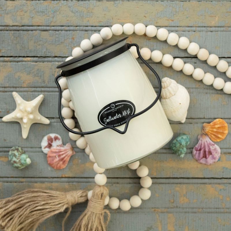 Butter Jar Candle Lge -:  Saltwater Mist