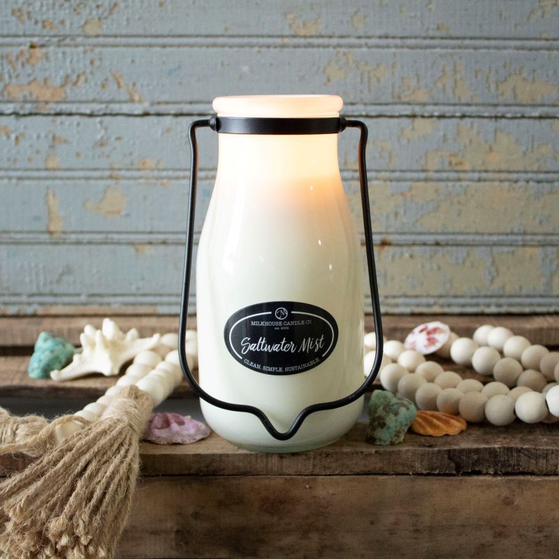 Milkbottle Candle Lge -  Saltwater Mist