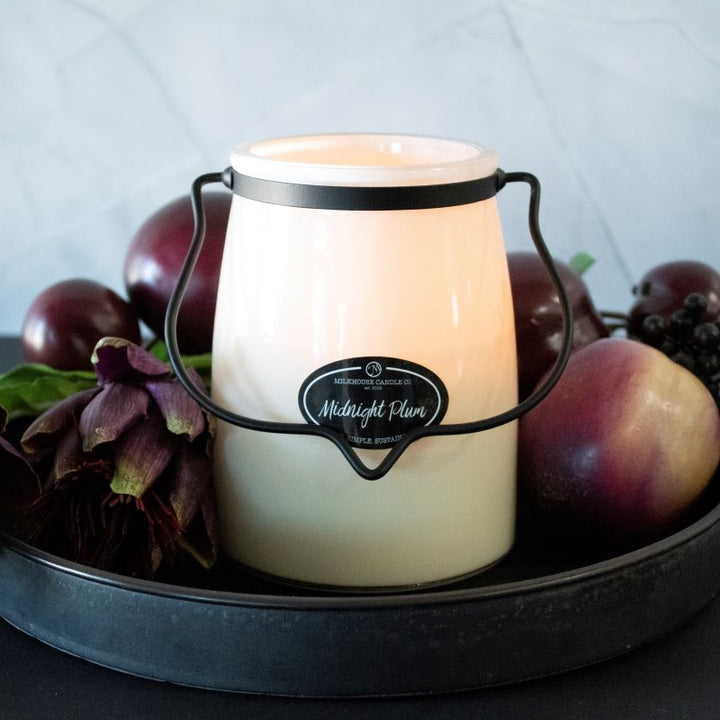 Butter Jar Candle Lge -:  Midnight Plum