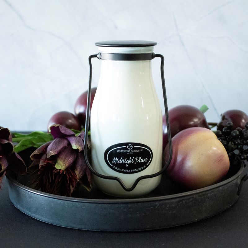 Milkbottle Candle Lge -  Midnight Plum