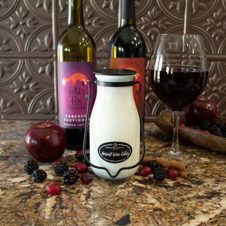 Milkbottle Candle Lge -  Harvest Wine Cellar