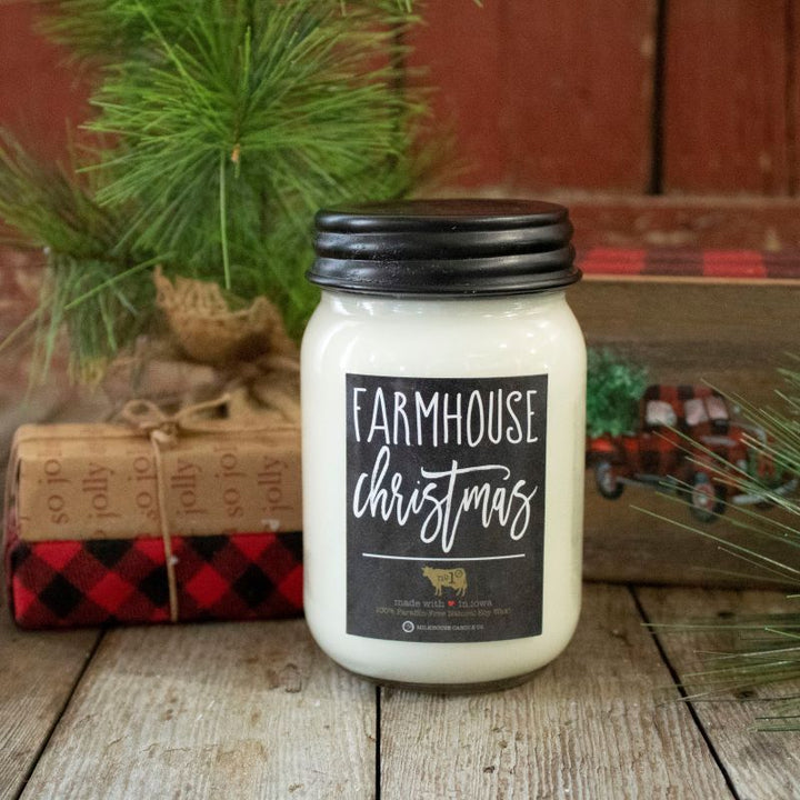 Farmhouse Mason Jar Candle -  Farmhouse Christmas