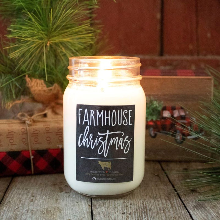 Farmhouse Mason Jar Candle -  Farmhouse Christmas
