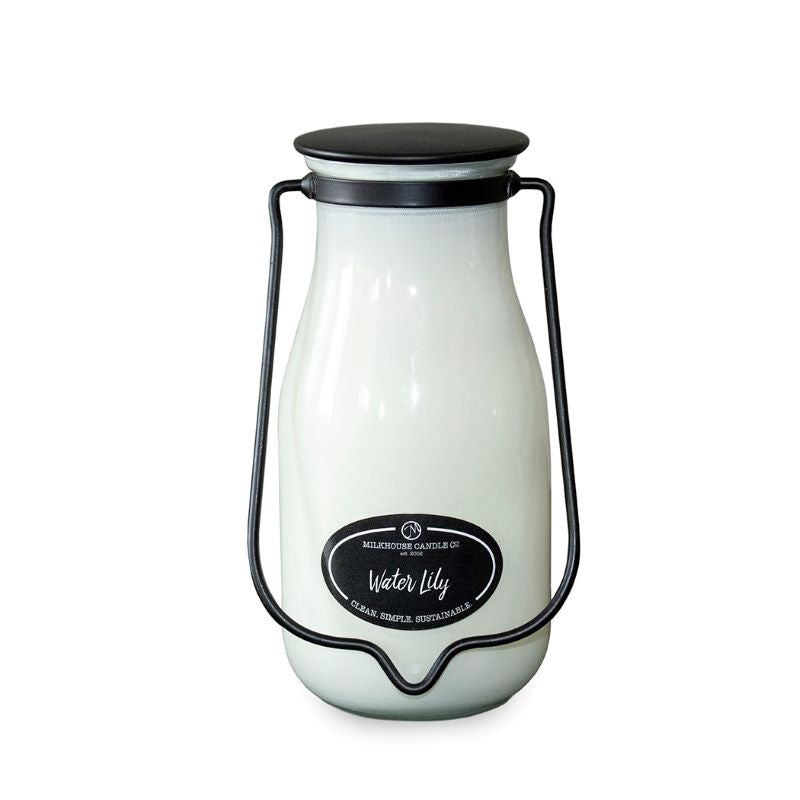 Milkbottle Candle Lge -  Water Lily