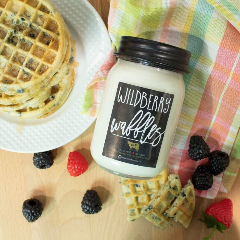 Farmhouse Mason Jar Candle -  Wildberry Waffles