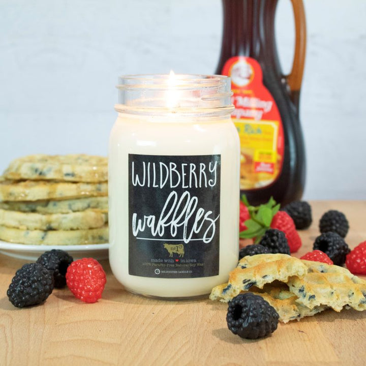Farmhouse Mason Jar Candle -  Wildberry Waffles