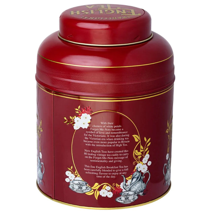 Vintage Victorian Caddy - Berry Red 80 EB Teabags
