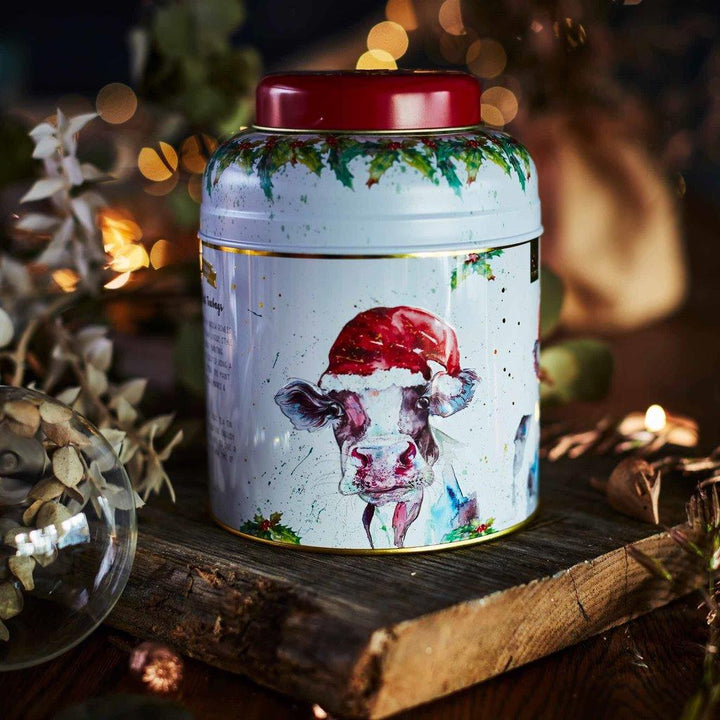 Festive Cow Tea Caddy - 80 EB Teabags