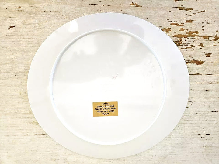 PLATE GIVING MELAMINE CRM PNK FLWR