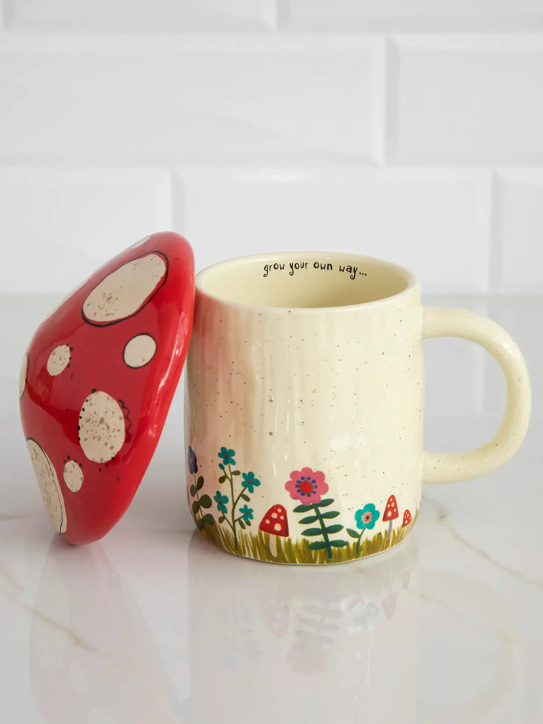 Mushroom Mug with Lid - Grow Own Way