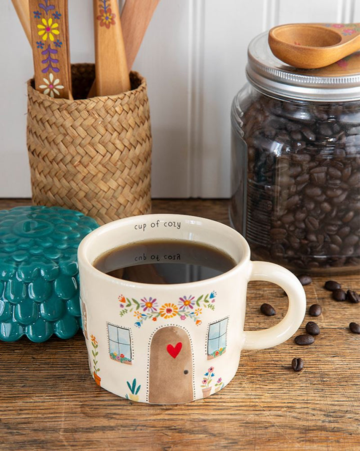 Lidded Mug - Cup Of Cozy Cottage