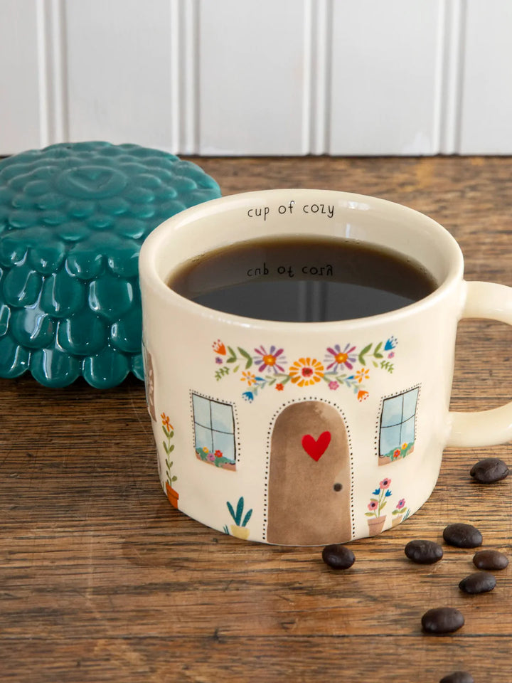 Lidded Mug - Cup Of Cozy Cottage