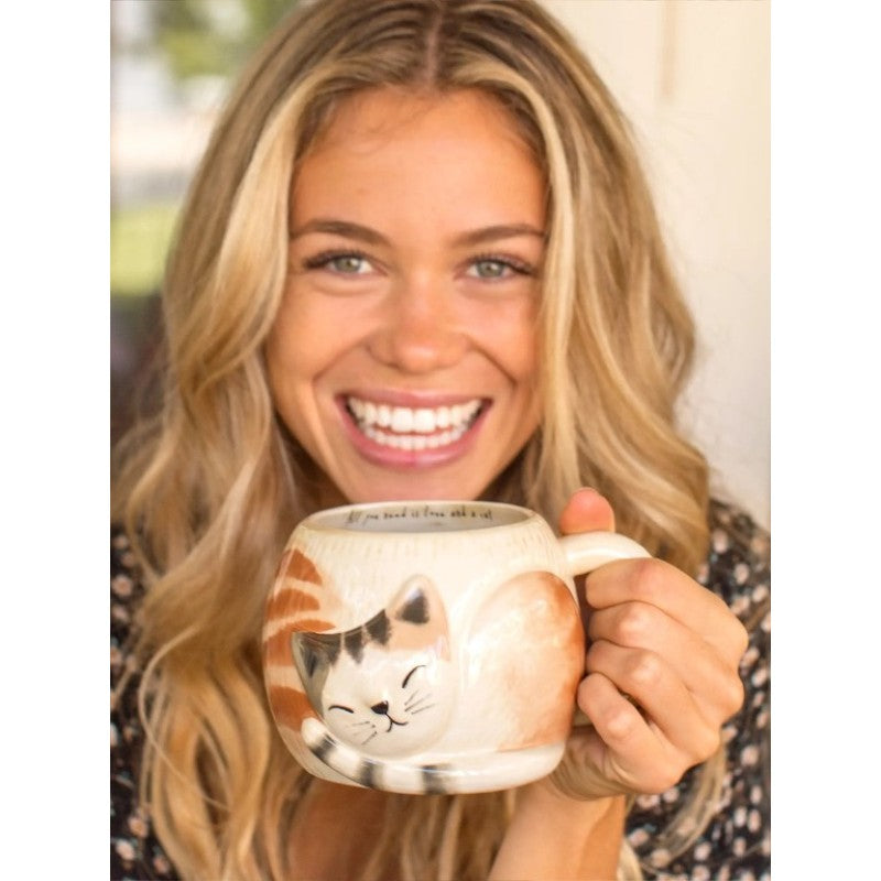 Folk Art Mug - All U Need Is Love Cat
