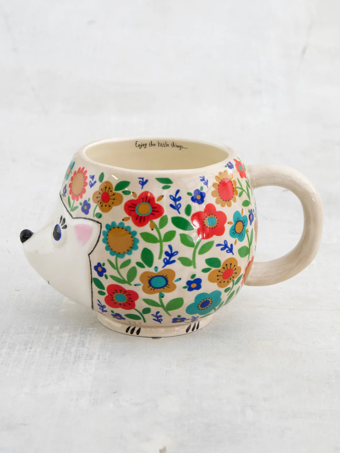 FOLK MUG FLORAL HEDGEHOG
