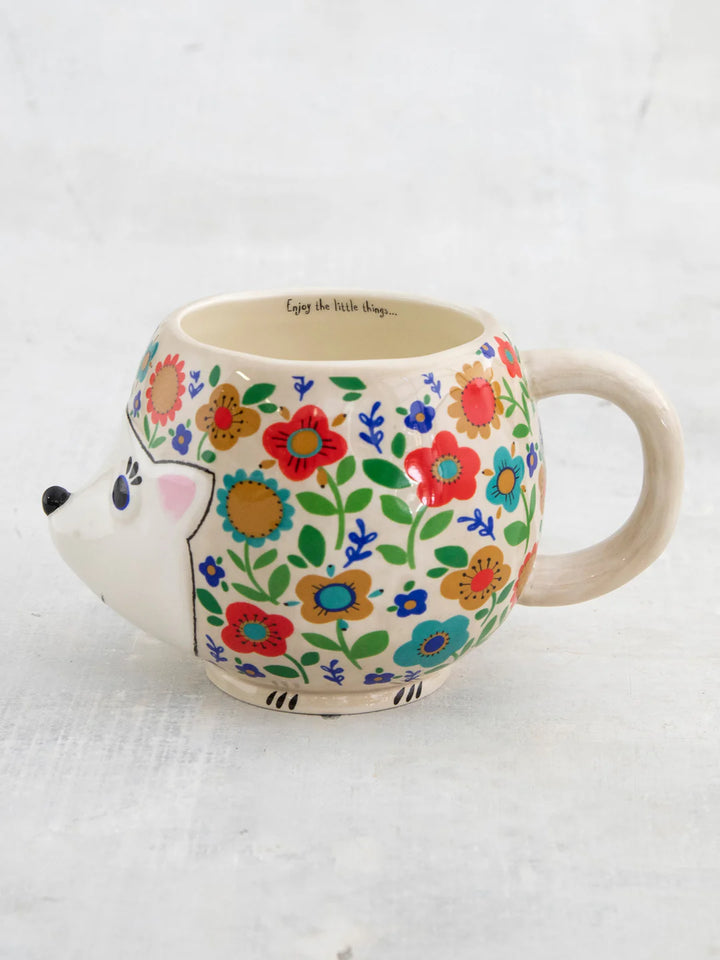 FOLK MUG FLORAL HEDGEHOG