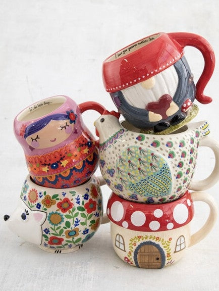 FOLK MUG FLORAL HEDGEHOG