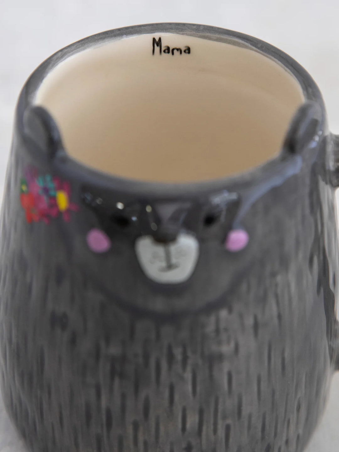 FOLK ART MUG GREY MAMA BEAR