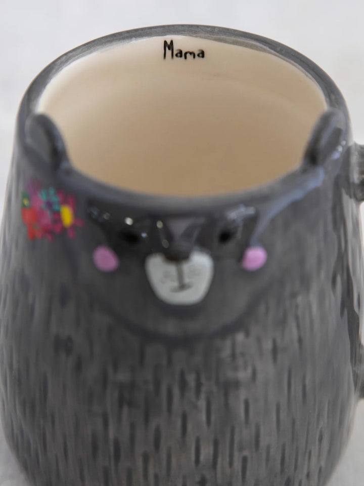 FOLK ART MUG GREY MAMA BEAR