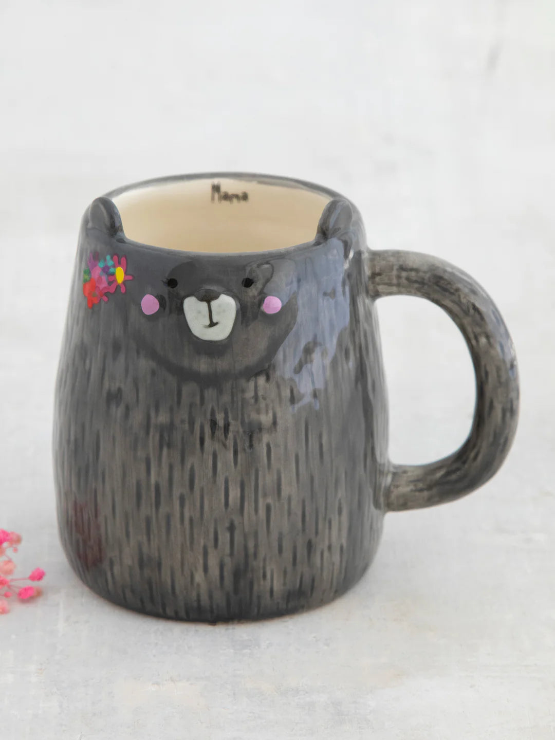 FOLK ART MUG GREY MAMA BEAR